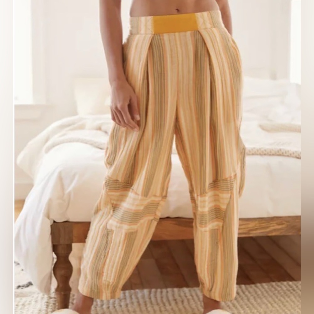 Urban Outfitters- Out from Under - Striped Yellow Ballon Pants - SIZE M